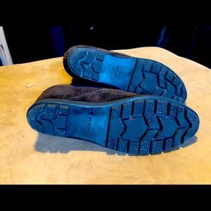 Brown suede wedge boots